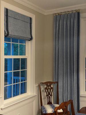 stationary shade and top tack panels on an acrylic rod