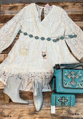 We have many different styles we carry sizes from small-3XL. We also carry shoes accessories purses and more