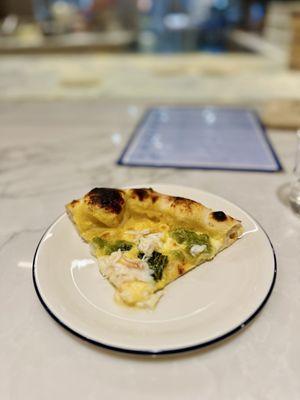 JONAH CRAB & CORN PIZZA Mozzarella Di Bufala, Wasabi, Yuzu, Basil
