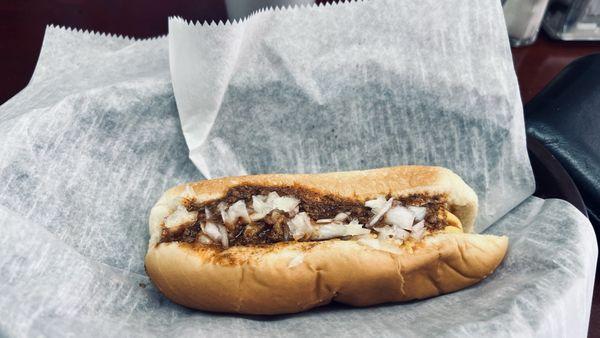 All the way. Cheese on the bottom