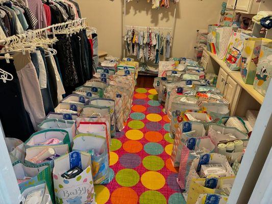 Baby clothing and supplies plus maternity clothing available for moms in need!