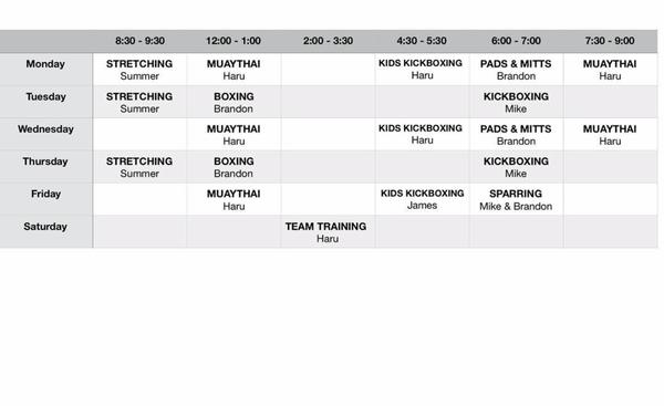 Schedule as of April 2019