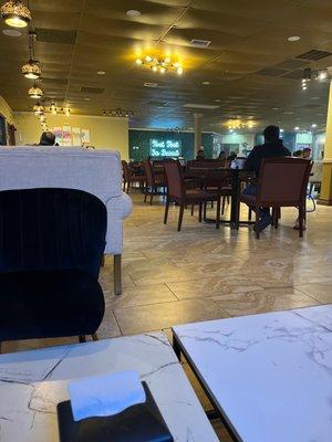 This is the dinning area inside very clean and awesome vibes. Awesome place to just get away and relax.