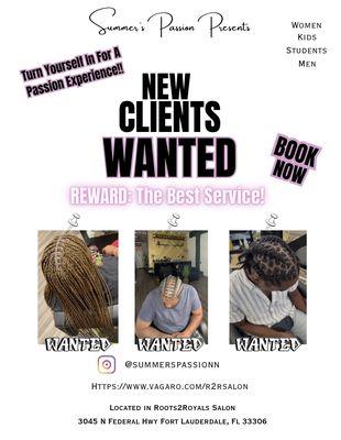 New Clients Wanted!