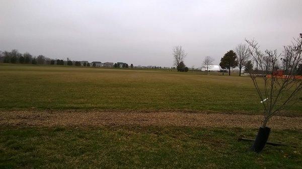 The town hall has a community park with lots of open space for future development or for festivals