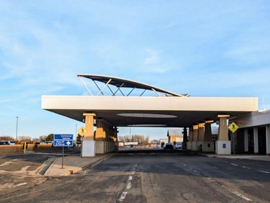 The roof as you approach the airport