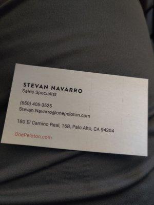 Business card Peloton Palo Alto