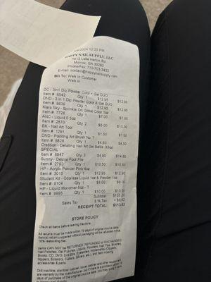 Receipt of purchase