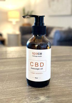 Space brand CBD massage oil made from Hemp.