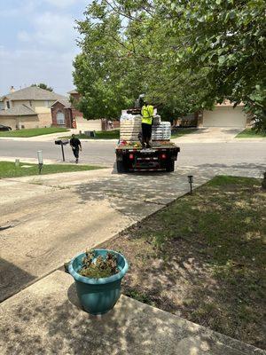 Roof loading the shingles and vents
