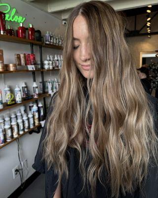 Balayage color, cut & style by Taryn