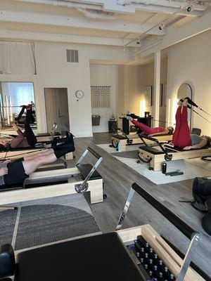 Wrapping up a class with a favorite, feet in straps