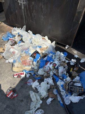 I work next door at five guys this has been sitting here for a little over a week