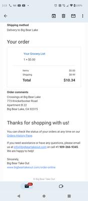 Big Bear Take Out & Delivery