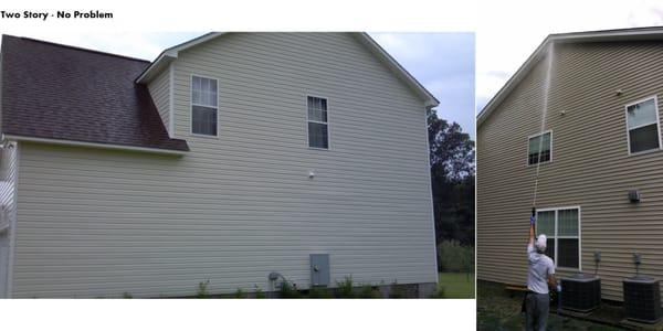 2 Story pressure wash? No problem!