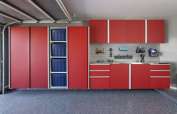 Red Sliding Door Cabinets