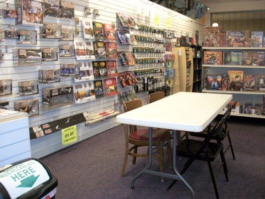 Board Games, Card Games, Free Gaming Space.