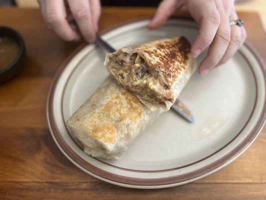 Breakfast burrito with chorizo (so good according to friend)