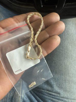 Gold bracelet link removal and completed product