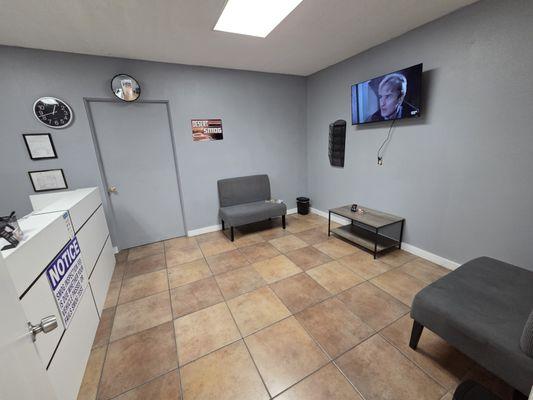 Customer waiting area