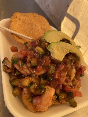 Shrimp tostada