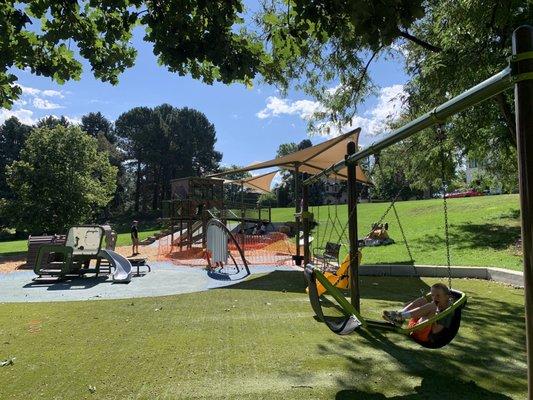 playground area; less wood chips in certain areas