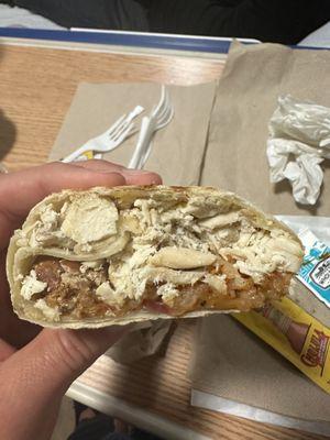 Chicken burrito, dry as a bone