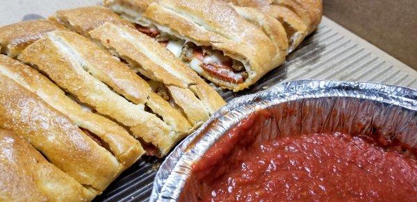 NFL playoffs and calzones! A great Saturday...