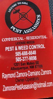 License to kill pest assassins