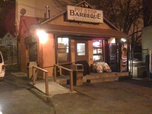 Entrance from Parking lot, night shot. (Photo by Derek)