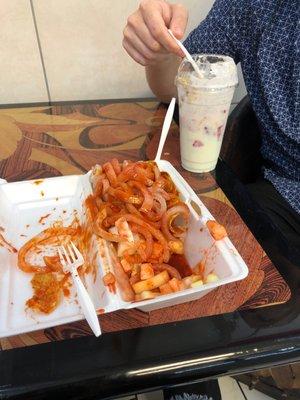 Tostilocos y fresas con crema - delicioso!