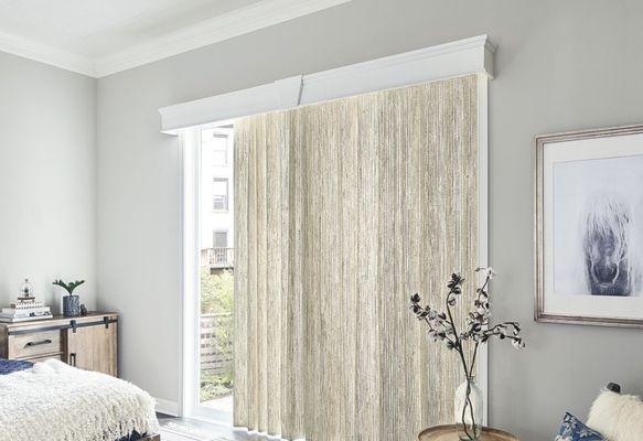 Graber Natural Weave Drape with Graber Wood Cornice