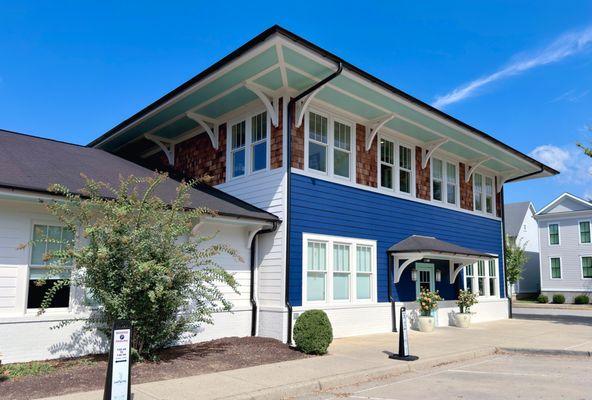 Main entrance of LeafSpring School at Norton Commons on Civic Way.