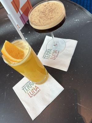 The Deimos (left) and Luna (spearmint espresso martini)