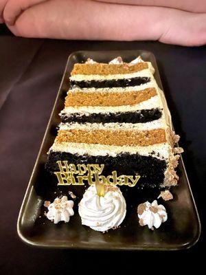 Black Cocoa & Pumpkin Layer Cake (desserts change often)