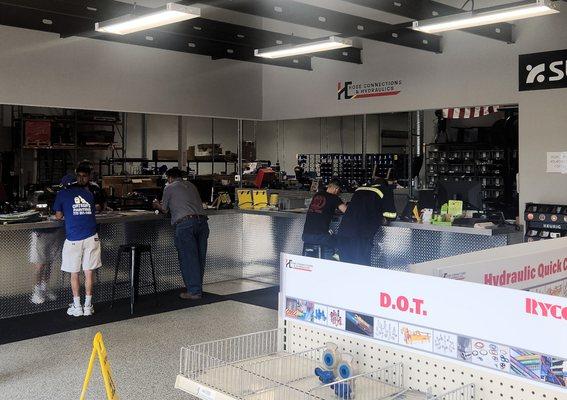 Hose counter and storefront