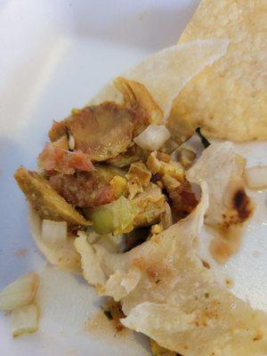 Yellow chicken tacos