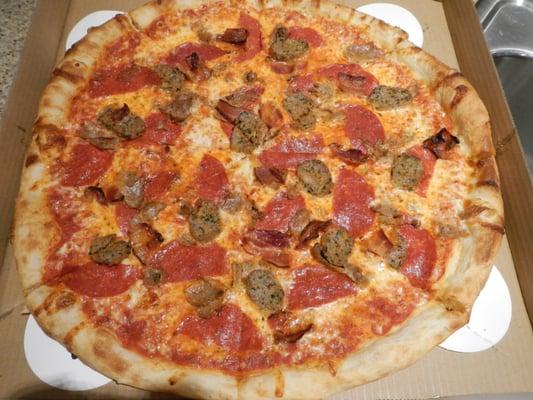 Large Meat Pie (per menu: meatballs, sausage, pepperoni, and bacon)