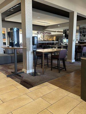 Free water and great seating for handicap