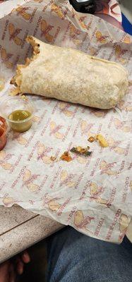 The blade and burrito I uncovered the blade in.