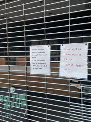 Several places inside are closed