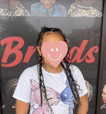 twisted cornrows with Boho hair added