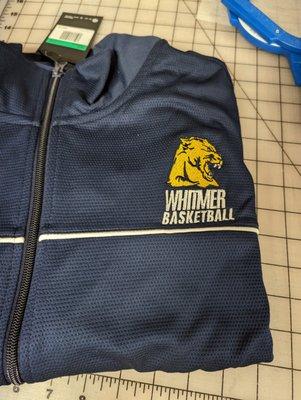 Custom Embroidery, done in house.