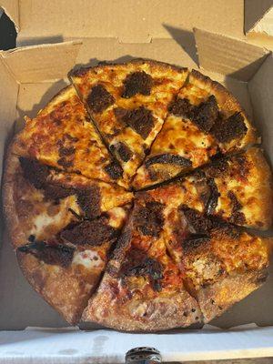 Eggplant burnt pizza!