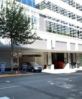 The Fox Tower Parking Garage - Enter on SW Taylor between Broadway and Park.