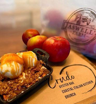 Apple Crisp made with apples from a local Smithfield, RI farm