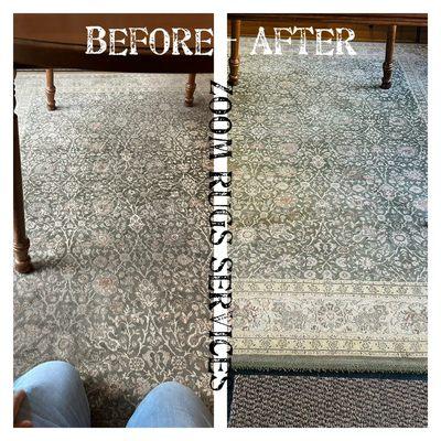 Rug cleaning before & after
