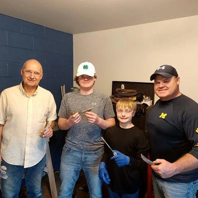 3 generations of a family making knives