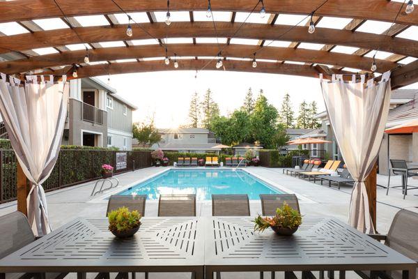 Newly remodeled pool lounge.