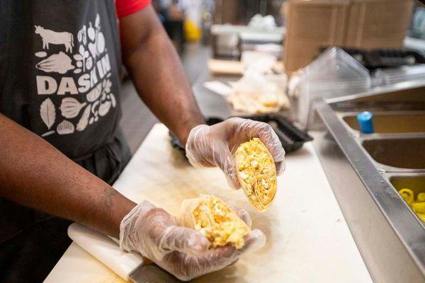 Try fresh made-to-order food at Dash In. Breakfast burritos are available 24/7!